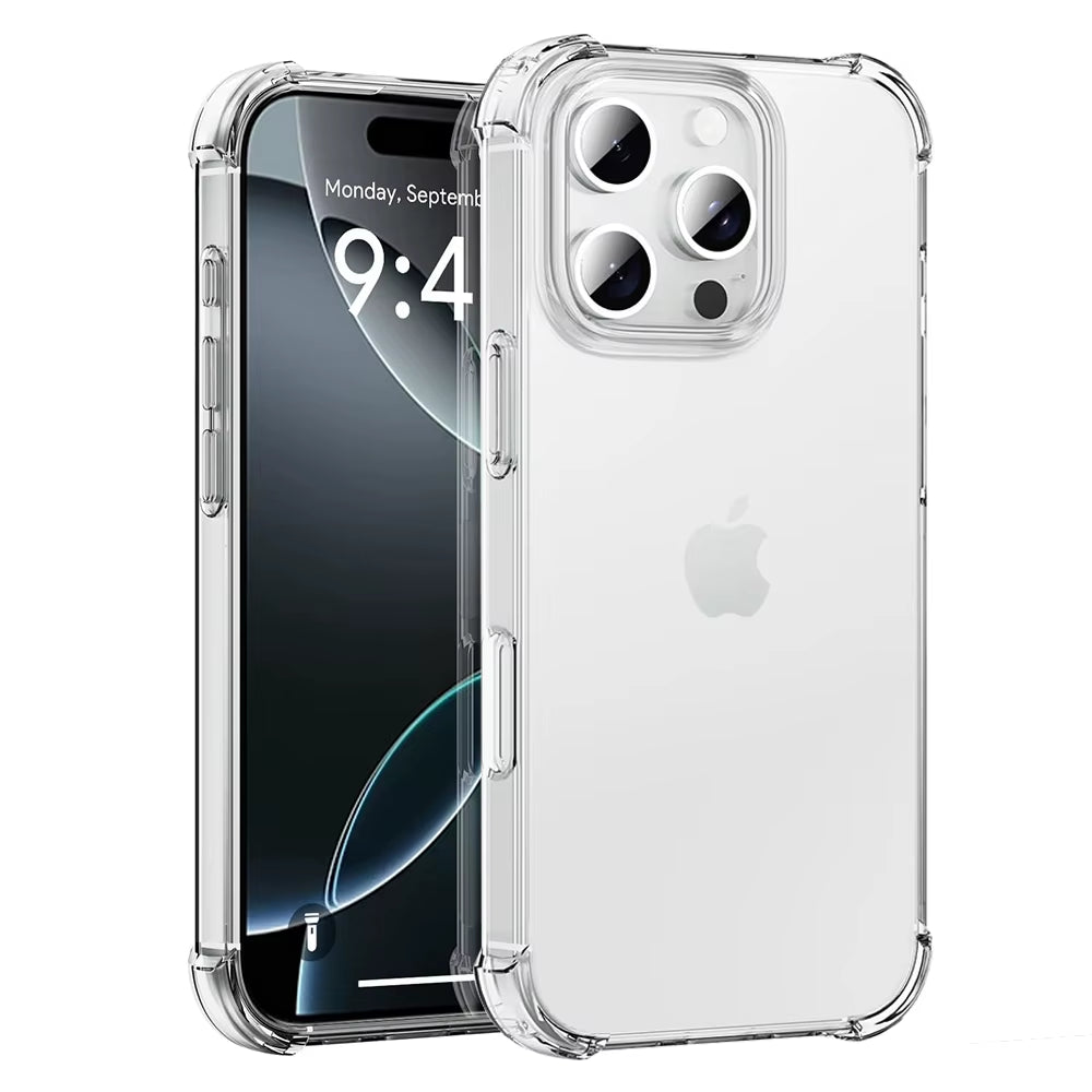 Case for iPhone Clear Shockproof Cover Silicone Soft Transparent 16 15 14 13 12 11 Pro Max Plus Mini R 8 7